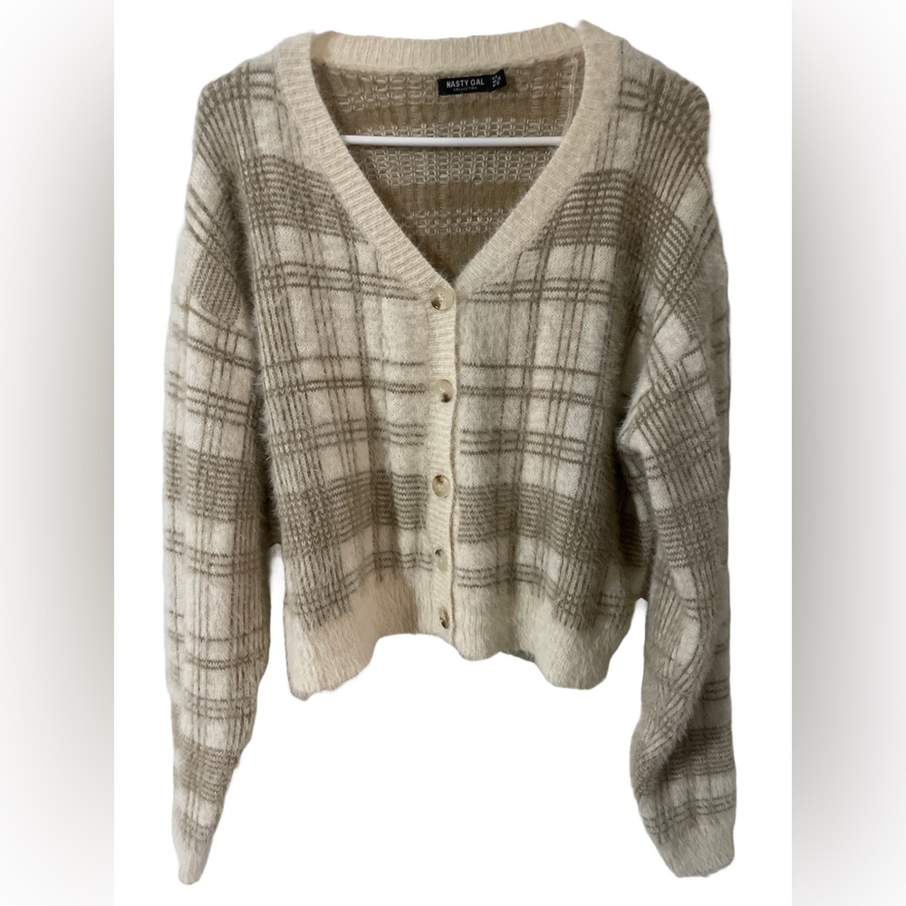 Nasty Gal Super Soft Crop Cardigan Sweater Size 6